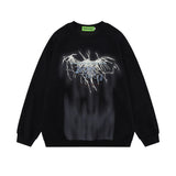 Men Hoodie Abstract Pattern round Neck Sweater Men's Autumn and Winter Graffiti Inkjet Printing Loose Pullover