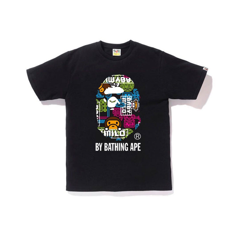 Bathing Ape T Shirt Summer Printed Short-Sleeved T-shirt for Men and Women