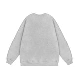 Men Hoodie Kitten Print Sweater Autumn and Winter Loose Crew Neck Top