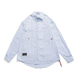 Men Long Sleeved T Shirt Vertical Striped Long Sleeve Shirt Men's Casual round Hem Shirt Loose Outer Fashion