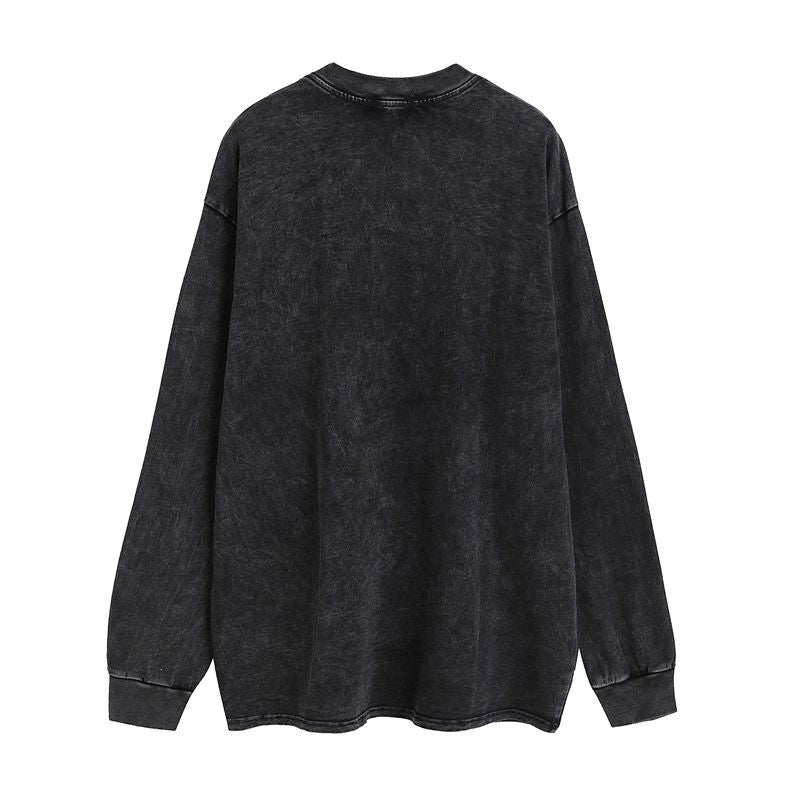 Men Long Sleeve Shirt Vintage Vintage Long Sleeve T-shirt Men and Women Retro Easy Matching