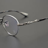 CHH Chrome Hearts Glasses cross engraved vintage round frame glasses pure titanium frame