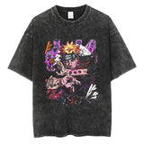 Graphic Vintage Acid Wash Cotton Tee for Men Women