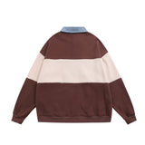 Men Hoodie Stitching Embroidered Letters Men's Loose Spring and Autumn Long Sleeve Polo Shirt