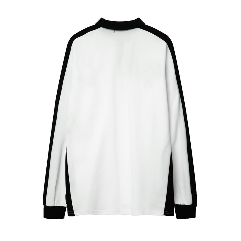 Men Hoodie Sweater Loose Men's Letter Embroidered Long Sleeve Polo Shirt