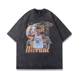 Men T Shirt Short Sleeve Washed Old Vintaget T-shirt Hip Hop