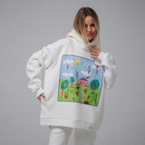 Women Sweatshirt Sweater Spring and Autumn Women's Printed Hooded