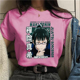 Anime T Shirt Zenin Maki Graphic Printed Round Neck