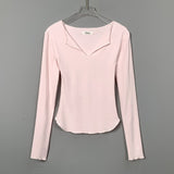 Women Long Sleeve Shirt Tight-Fitting Long-Sleeved T-shirt Undershirt Autumn