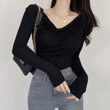 Women Long Sleeve Shirt Women Slimming Sense of Design
