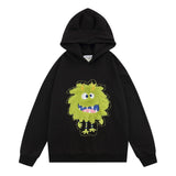 Men Fleece Lined Hoodie Hooded Sweaters Menswear Street Design Sense Loose Pullover