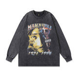 Men Long Sleeve Shirt Printed Loose Long Sleeves T-shirt Men and Women Vintage