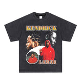 Kendrick Lamar T Shirts Vintage Washed Old Loose Short Sleeves