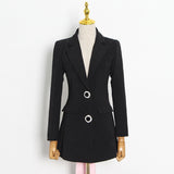 Frankie Shop Hourglass Blazer Autumn Stitching Bow