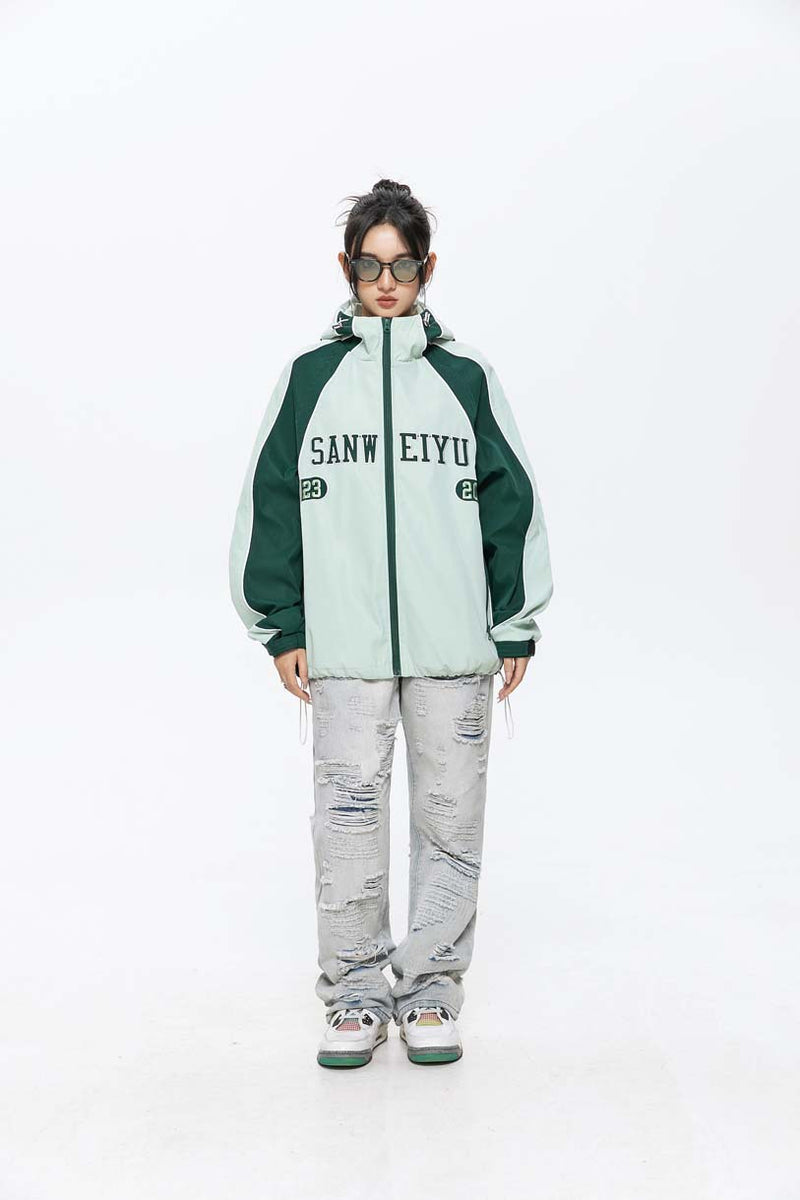 Unisex Jacket Women's Autumn Letter Print Hooded Jacket