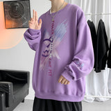 Men Hoodie round Neck Sweater Men's Spring and Autumn Leisure Coat Loose Korean Style