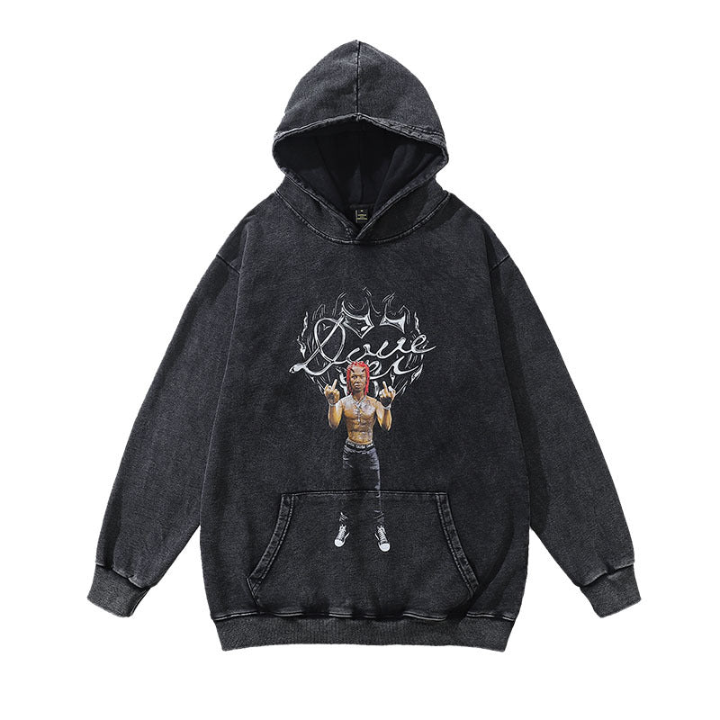 Unisex Vintage Hoodie Washing Water Hooded Sweater Men
