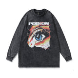 Men Long Sleeve Shirt Printed Washed and Worn T-shirt with Long Sleeves Hoodie Men and Women