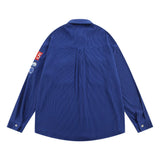 Men Long Sleeve T Shirt Men's Ins Loose Casual Embroidered Lapel Shirt Coat