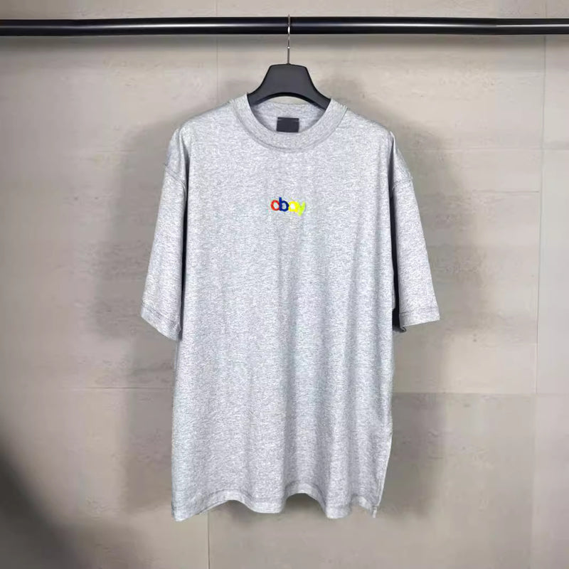 Men T-shirts Letter Embroidery Short Sleeve T-Shirt Loose Casual