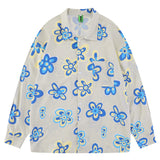 Men Long Sleeved T Shirt Printed Full Printed Long Sleeve Shirt Men's Casual Loose Pattern Spring and Autumn