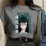 Anime T Shirt Zenin Maki Graphic Printed Round Neck