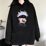 Anime Satoru Gojo Printed Long Sleeve Pullover Hoodies