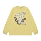 Men Long Sleeve Shirt Retro Casual Long Sleeve T-shirt Men and Women Autumn All-Match Bottoming Shirt