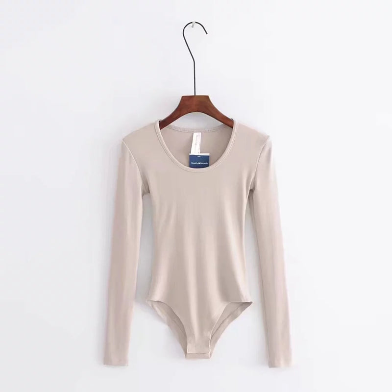Women T-Shirt Sex round Neck, Slim-Fit, Long-Sleeved One-Piece T-shirt Bottoming Shirt
