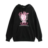 Men Fleece Lined Hoodie Printed Hoodie Autumn Men's Loose Street Long Sleeve Pullover