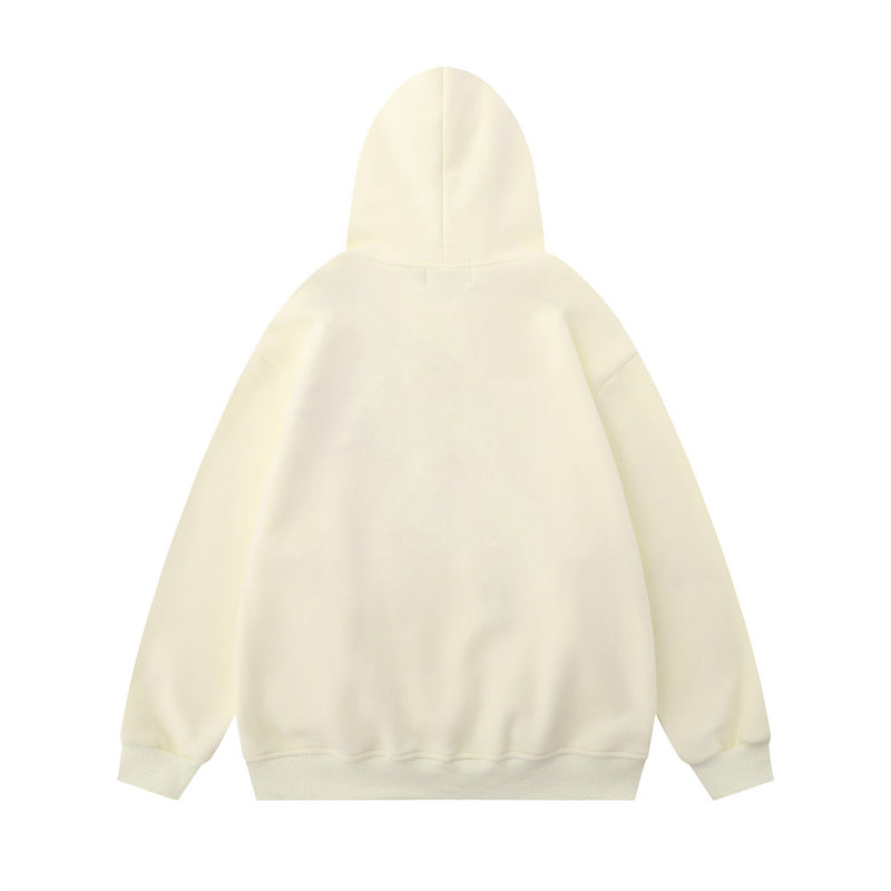 Men Hoodie Flocking Embroidered Spider Hooded Sweater Loose Casual Pullover