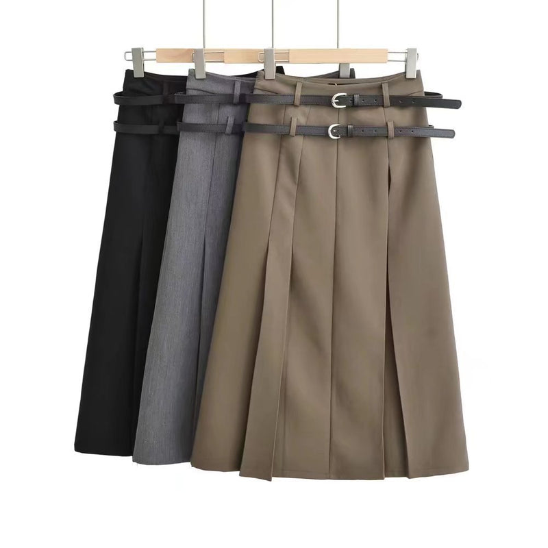 Women Skirt Preppy Style Skirt Women's Spring and Autumn High Waist