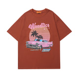 Men T Shirt Short Sleeve Hip Hop Retro Men's and Women's round Neck Loose-Fitting Casual T-shirt