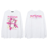 Men Long Sleeve Shirt Fashion Brand Kitten Print Oversize Couple Long Sleeve T-shirt Loose Men and Women