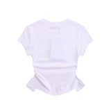 Women T-shirt Short-Sleeved T-shirt O-neck Short Top