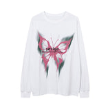 Men Long Sleeve Shirt Graffiti Printing Fried Color Bottoming Long Sleeve T-shirt Men's Loose All-Match Couple
