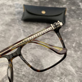 CHH Chrome Hearts Glasses Large Square Large Face Silver Plain Myopia Glasses Frame