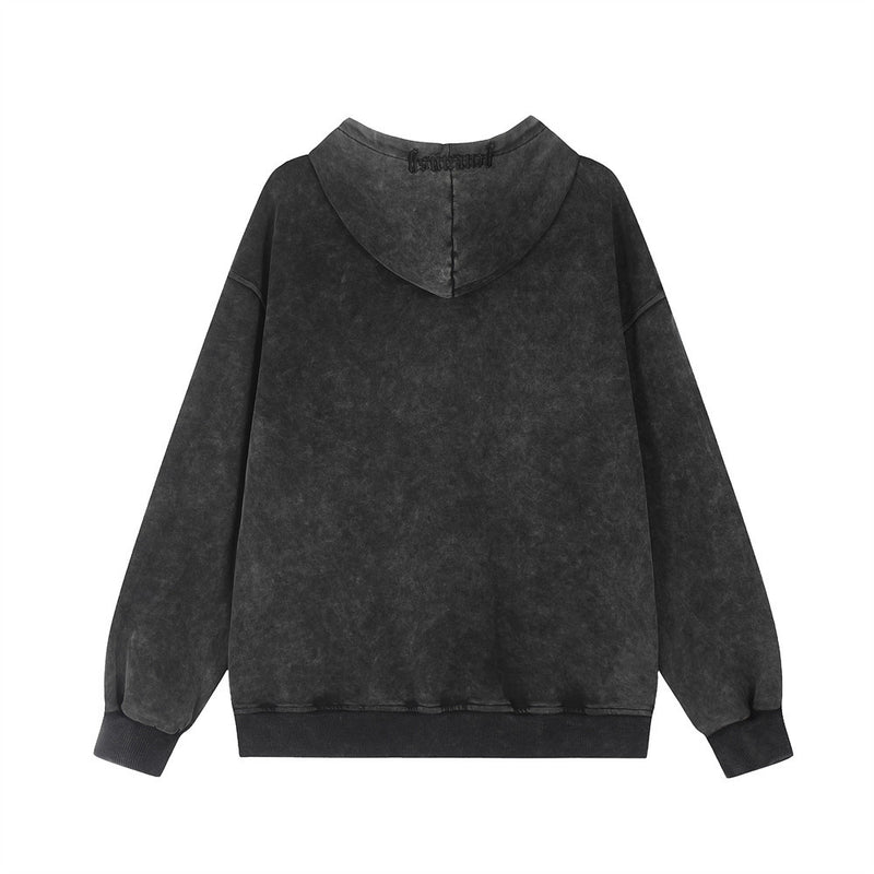 Men Hoodie Washed Old Hooded Sweater Men's Loose Casual