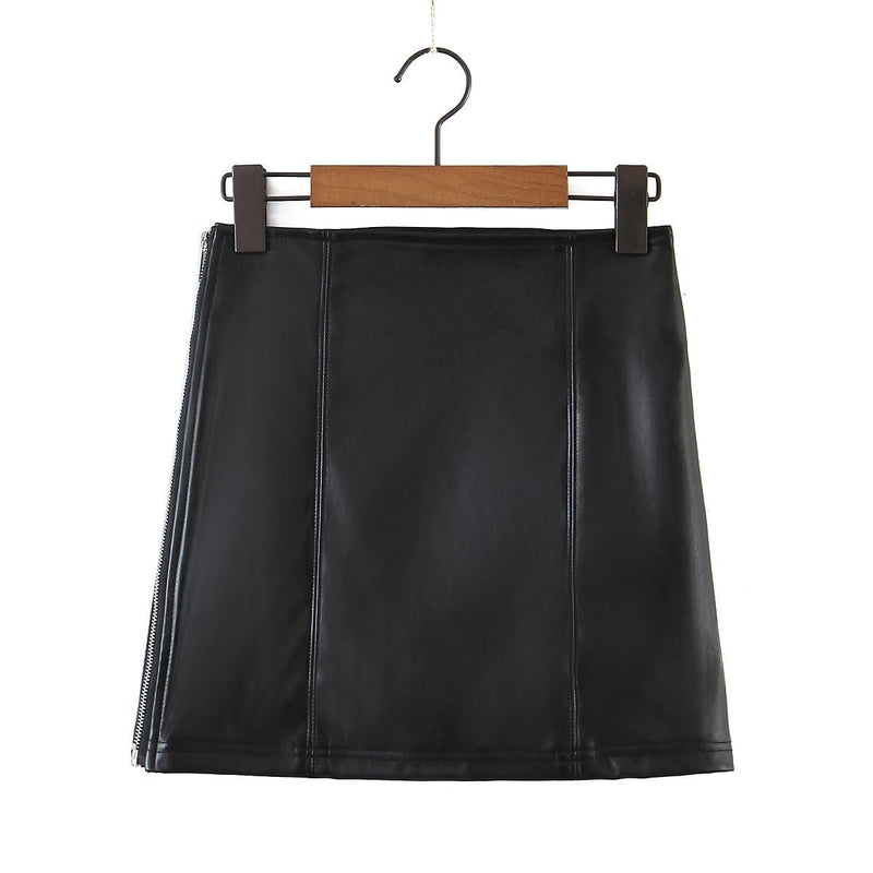 Women's Skirt Pu Women's Autumn Ins High Waist Sheath Skirt