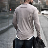 Men T Shirt Spring and Autumn Long Sleeve Cotton T-shirt Printed Men