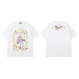 Men T Shirt Retro Hip Hop Printed Short-Sleeved T-shirt Men and Women Casual