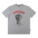 Men T Shirt Retro Personalized Printed Vibe Loose Short Sleeve T-shirt for Men and Women
