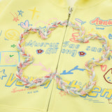 Men Hoodie Two-Way Zipper Woven Five-Pointed Star Cardigan Sweater