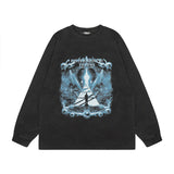 Men Long Sleeve Shirt Retro Fashion Brand Long Sleeve T-shirt Men and Women Distressed Bottoming Top