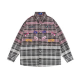 Men's Long Sleeve T Shirt Men's Spring and Autumn Stitching Embroidered Letter Long Sleeve Shirt