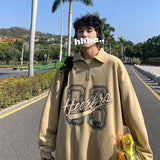 Men Hoodie Autumn Sweater Male Half Zipper Retro Fashion Brand Loose Top Coat