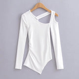 Women T-Shirt Long-Sleeved Top for Women Spring All-Matching Slim Fit