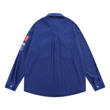 Men Long Sleeve T Shirt Men's Ins Loose Casual Embroidered Lapel Shirt Coat