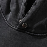 Men Hoodie Washed Distressed Hooded Sweaters Menswear Casual Loose Long Sleeve