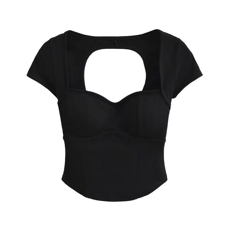 Women T-shirt T-shirt Summer Slim Fit Short Stitching Bottoming Shirt